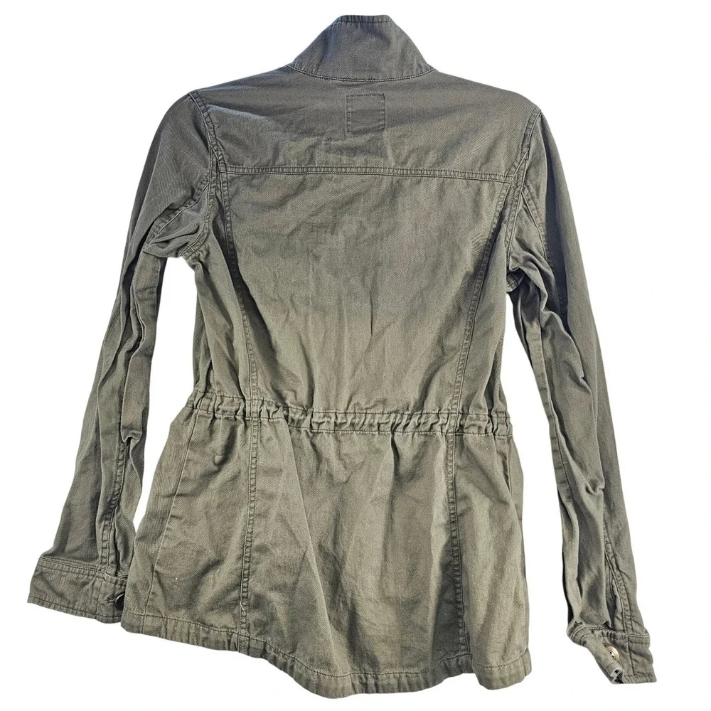 Mudd Olive Green Military Utility‎ Jacket Aztec Print Collar Women's Small